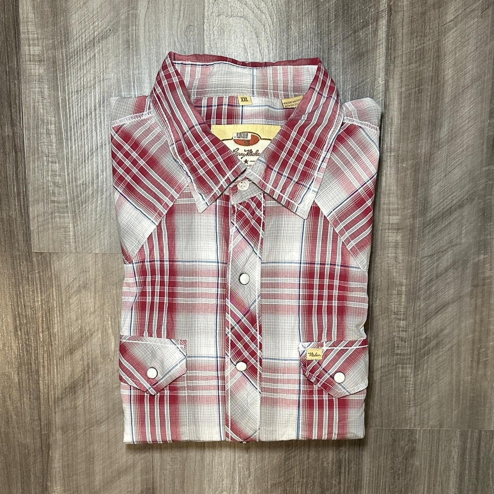 Larry Mahan Cowboy Collection Western Plaid Long Sleeve Pearl Snap - 2XL
